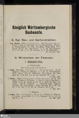 Königlich Württembergische Baubeamte