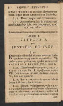 Liber I. Titulus I. De Iustitia Et Iure