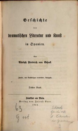 Geschichte der dramatischen Literatur und Kunst in Spanien, 3