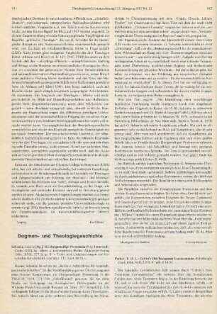 912-914 [Rezension] Parker, Thomas H. L., Calvin's Old Testament commentaries