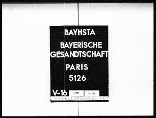 Benzel zu Sternau und Hohenau, Hugo Graf von, in Paris, Paßzustellung