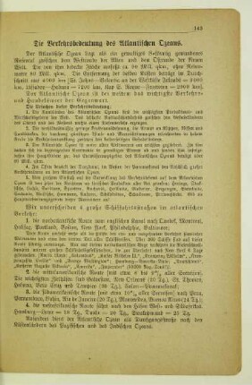 Die Verkehrsbedeutung des Atlantischen Ozeans