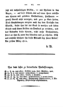 Vor dem Lesen zu bemerkende Verbesserungen.