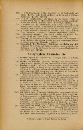 Autographen, Urkunden etc.
