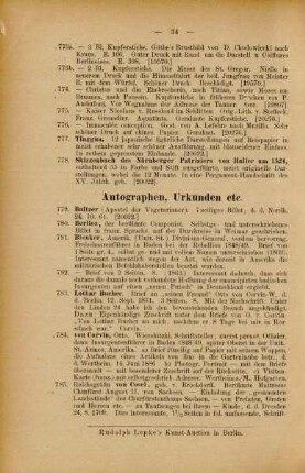 Autographen, Urkunden etc.