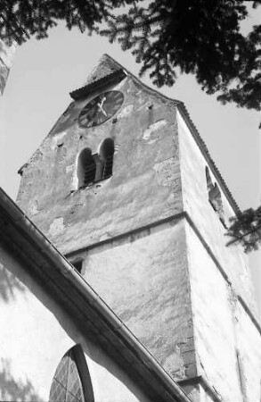 Obereggenen: Kirchturm von unten