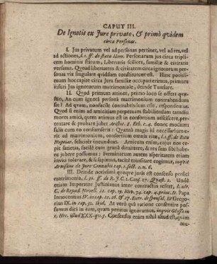 Caput III. De Ignotis ex Jure privato, & primo quidem circa Personas.