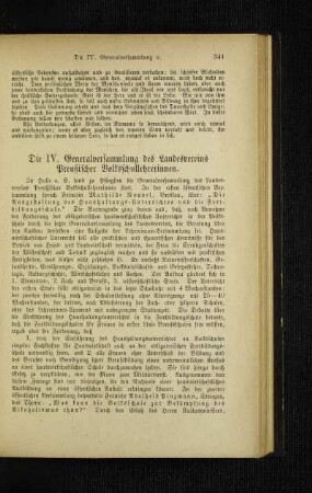 ¬Die¬ IV. Generalversammlung des Landesvereins Preußischer Volksschullehrerinnen