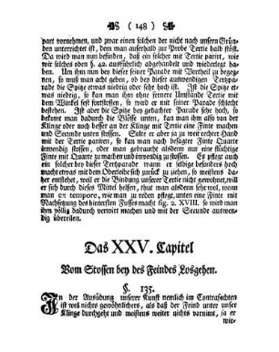 Das XXV. Capitel Vom Stossen bey des Feindes Losgehen