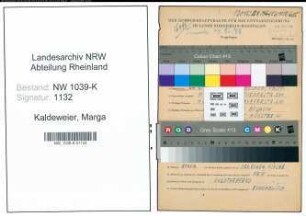 Entnazifizierung Marga Kaldeweier , geb. 27.03.1914 (Lehrerin)