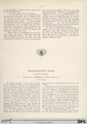 Kunstgeschichtliche Notizen
