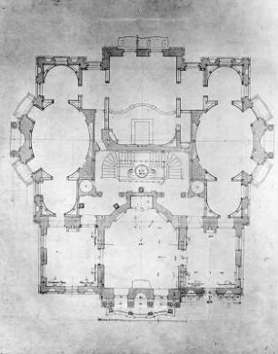Schloß Linderhof (Grundriss) : Schloß Linderhof (Grundriss). Druck (1873). Herrenchiemsee: König Ludwig II.-Archiv