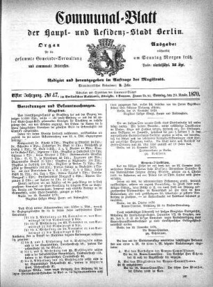 1870,47: No. 47, 20. November 1870