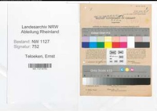 Entnazifizierung Ernst Teloeken , geb. 15.05.1901 (Kaufmaennischer Angestellter)