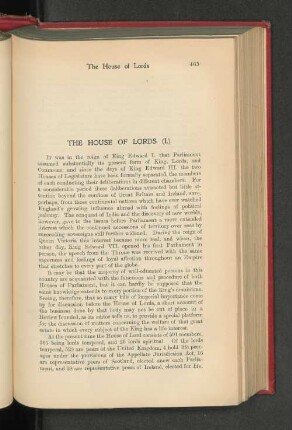 The House of Lords (I.).
