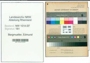 Entnazifizierung Edmund Bergmueller , geb. 18.11.1900 (Haendler)