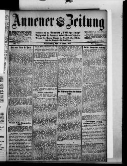 Annener Zeitung : verbunden mit der Annener Volkszeitung : Anzeigenblatt für Witten-Annen und die Stadtteile Rüdinghausen, Stockum und Düren