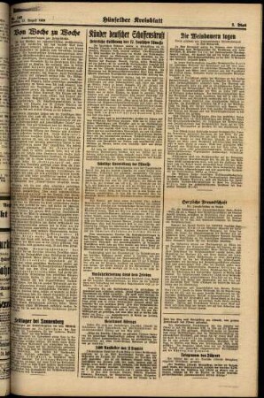 Zweite Ausgabe vom Montag, den 21. August 1939.