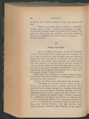 III - Sobre filosofía