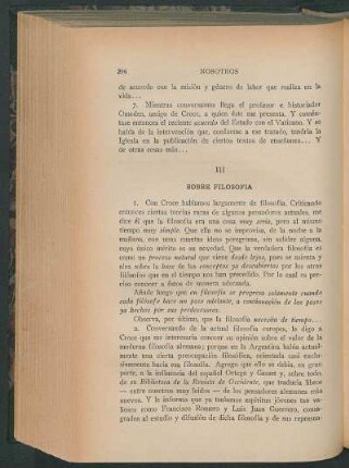 III - Sobre filosofía