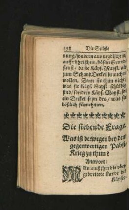 Die siebende Frage. Was ist deswegen bey dem gegenwertigen Pabst-Krieg zu thun?