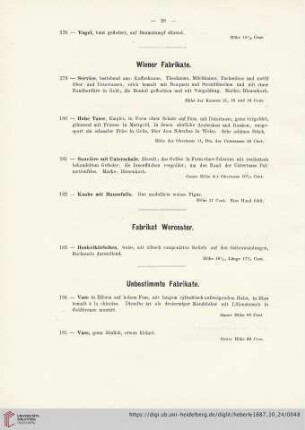 Unbestimmte Fabrikate (Nr. 184 - 189)