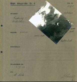 Foto vermuteter Batterien südlich des "Gaschney-Wirtshauses" (Luftbild)