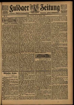 Erste Ausgabe vom Samstag, den 23. Januar 1904.