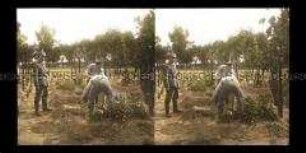 Soldaten beim Ausbessern deutscher Kriegsgräber