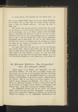 33. Uhlands Balladen "Das Singenthal" und "Des Sängers Fluch".