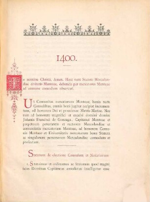 Lo statuto dell'università magiore dei mercanti di Mantova
