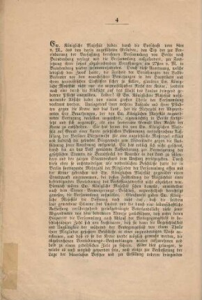 Bericht des hohen Staats-Ministeriums vom 5. Dezember 1848 an seine Majestät den König.