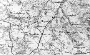 Reichenbach/O.L.-Mengelsdorf. Ausschnitt aus: Topographische Karte vom Preußischen Staate, Blatt 265 Reichenbach, aufgen. 1815, grav. 1828