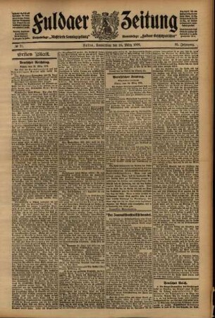 Erste Ausgabe vom Donnerstag, den 26. März 1908.