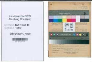Entnazifizierung Hugo Erlinghagen , geb. 29.07.1909 (Techniker)