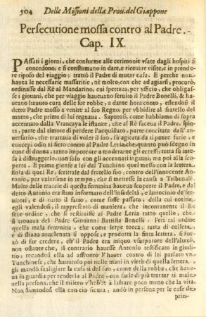 Cap. IX. Persecutione mossa contro al Padre