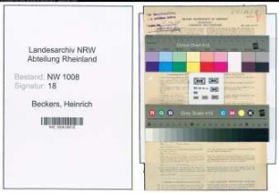 Entnazifizierung Heinrich Beckers , geb. 18.11.1900 (Arbeiter)