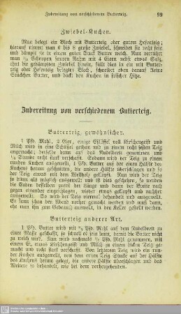Zubereitung von verschiedenem Butterteig