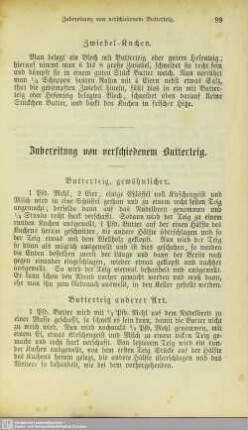 Zubereitung von verschiedenem Butterteig