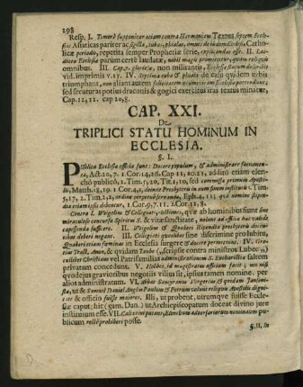 Cap. XXI. De Triplici Statu Hominum In Ecclesia