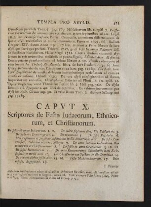 Caput X. Scriptores de Festis Iudaeorum, Ethnicorum, et Christianorum