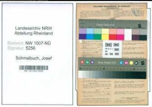 Entnazifizierung Josef Schmalbuch , geb. 03.09.1920 (Rundfunkinstandsetzer)
