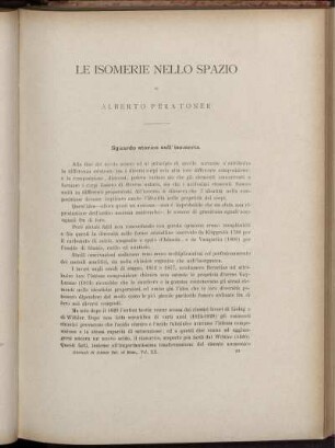 Le Isomerie Nello Spazio