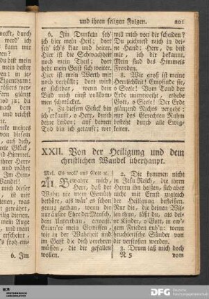 XXII. Von der Heiligung und dem christlichen Wandel überhaupt.