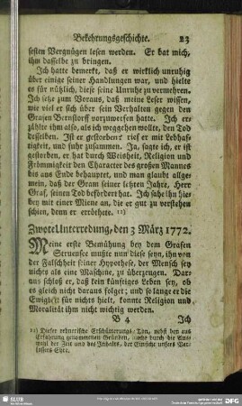 Zwote Unterredung, den 3 März 1772