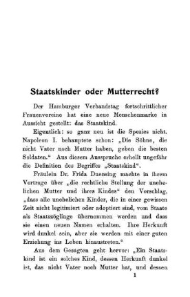 Staatskinder oder Mutterrecht?