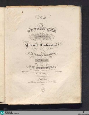 Ouverture pastorale à grand orchestre : Oeuv. 108. 8me Ouvert.