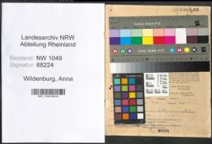 Entnazifizierung Anna Wildenburg , geb. 20.11.1891 (Lehrerin)