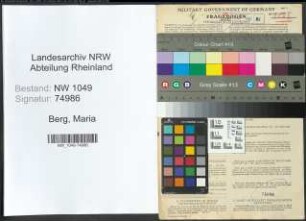 Entnazifizierung Maria Berg , geb. 02.08.1912 ()