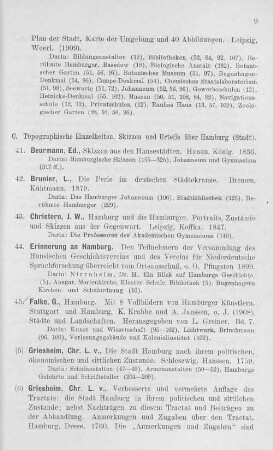 C. Topographische Einzelheiten, Skizzen und Urteile über Hamburg (Stadt).